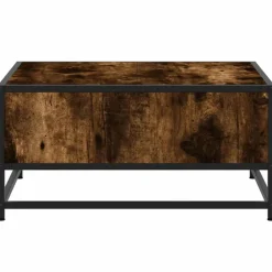 VIDAXL - Table basse chêne fumé 60,5x60,5x30 cm bois d'ingénierie/métal