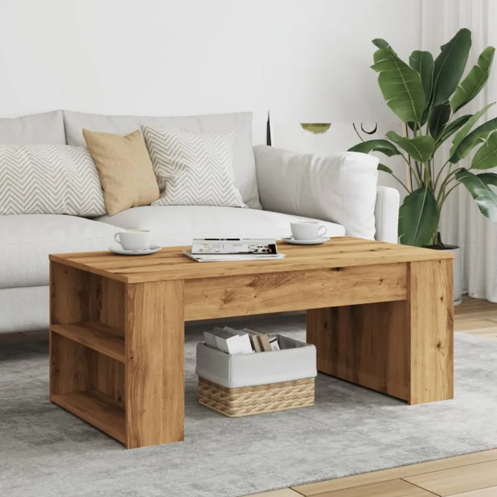 VIDAXL - Table basse chêne artisanal 102x55x42 cm bois d'ingénierie