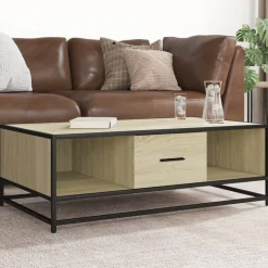 VIDAXL - Table basse chêne sonoma 100x57x35cm bois d'ingénierie et métal