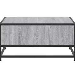 VIDAXL - Table basse sonoma gris 60,5x60,5x30 cm bois d'ingénierie/métal