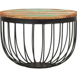 VIDAXL - Table basse ø50x35 cm bois de récupération massif et acier