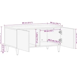 VIDAXL - Table basse 80x50x40 cm bois de manguier massif