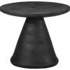 VIDAXL - Table d'appoint noir ø50x40 cm bois de manguier massif
