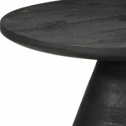 VIDAXL - Table d'appoint noir ø50x40 cm bois de manguier massif