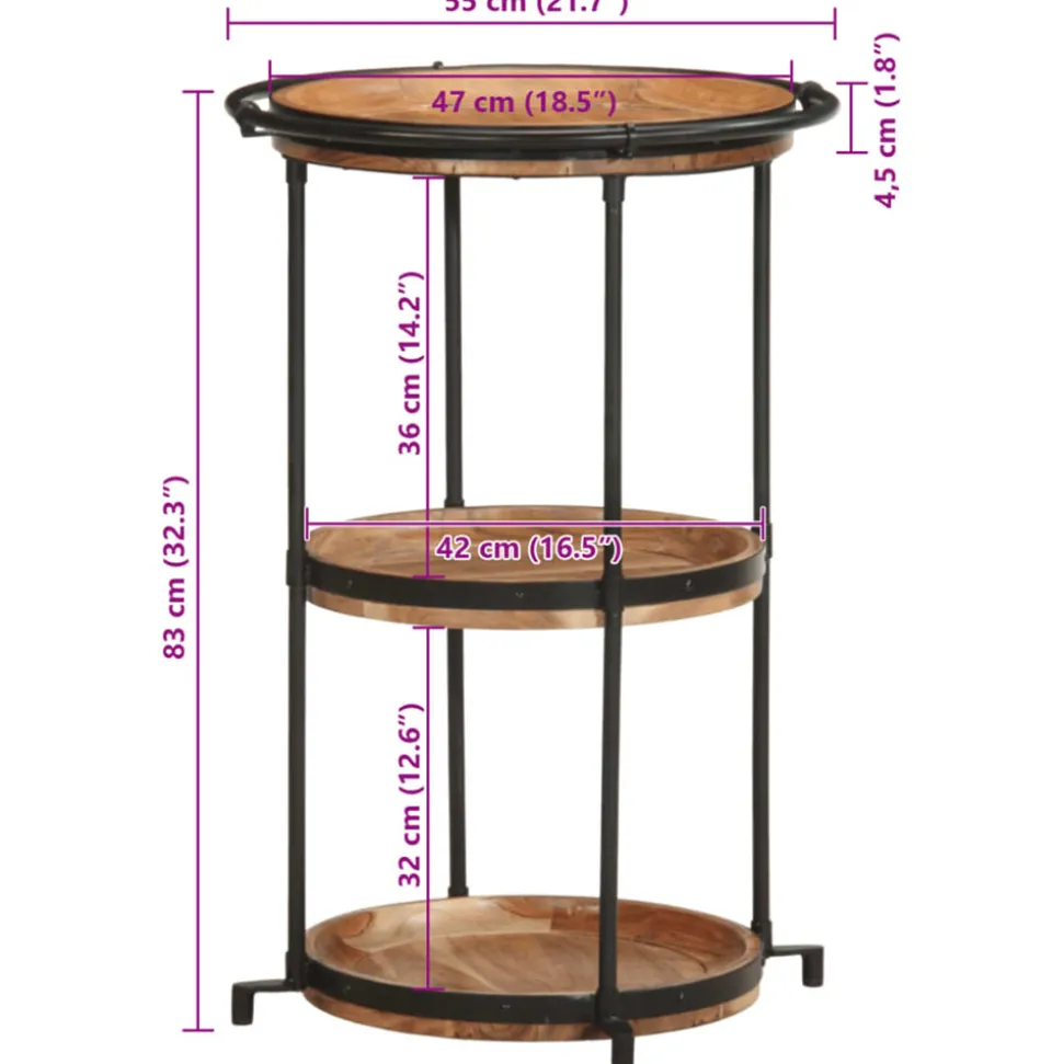 VIDAXL - Table d'appoint ø55x83 cm bois massif d'acacia