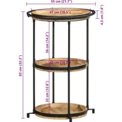 VIDAXL - Table d'appoint ø55x83 cm bois de manguier massif