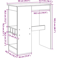 VIDAXL - Table de bar avec étagères chêne marron bois d'ingénierie