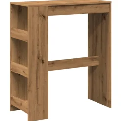 VIDAXL - Table de bar avec étagères chêne artisanal bois d'ingénierie