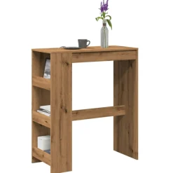 VIDAXL - Table de bar avec étagères chêne artisanal bois d'ingénierie