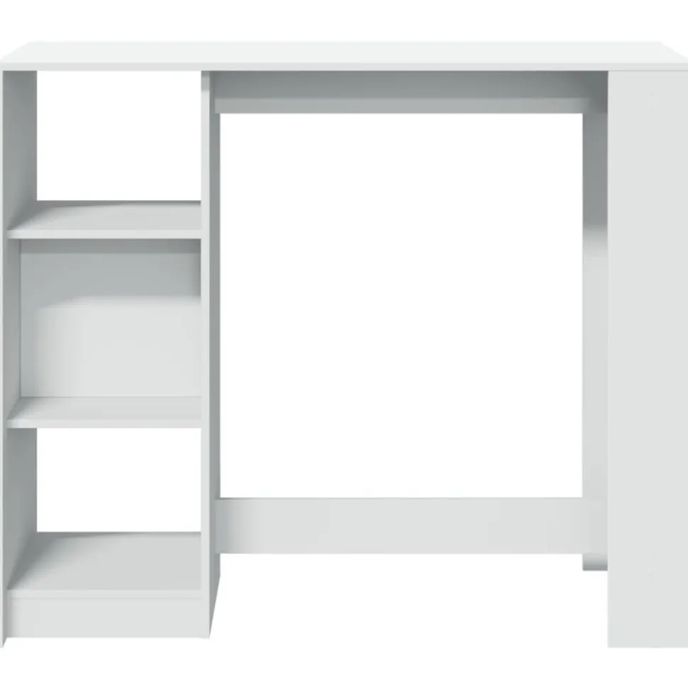 VIDAXL - Table de bar et étagère blanc 124x46x103,5 cm bois d'ingénierie
