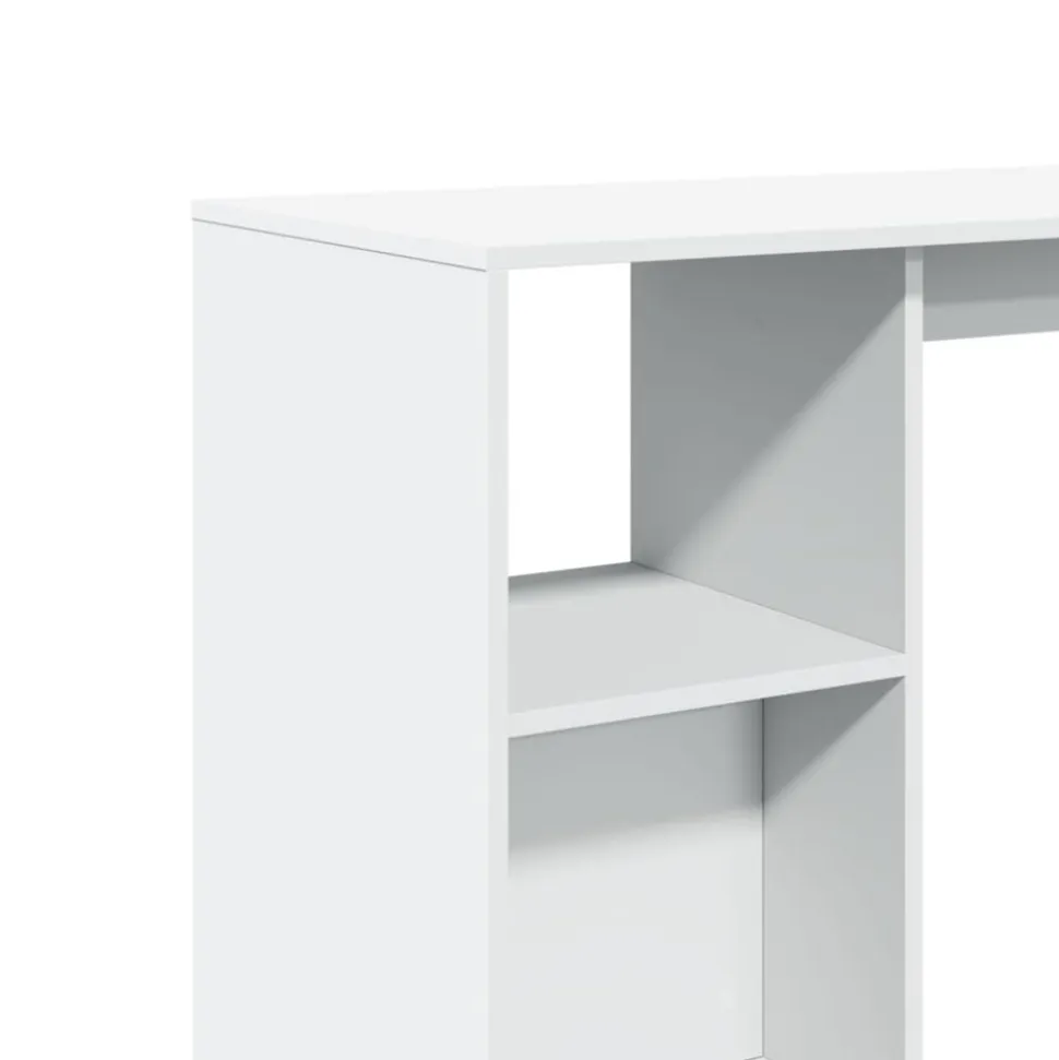 VIDAXL - Table de bar et étagère blanc 124x46x103,5 cm bois d'ingénierie