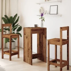VIDAXL - Table de bar vieux bois 51x50x103,5 cm bois d'ingénierie