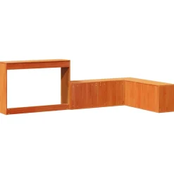 VIDAXL - Table de chevet avec bureau cire marron bois de pin massif