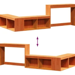 VIDAXL - Table de chevet avec bureau cire marron bois de pin massif