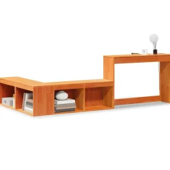 VIDAXL - Table de chevet avec bureau cire marron bois de pin massif