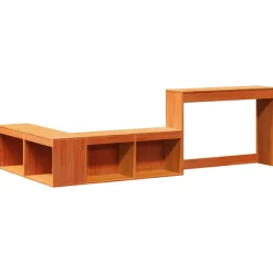 VIDAXL - Table de chevet avec bureau cire marron bois de pin massif