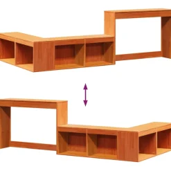 VIDAXL - Table de chevet avec bureau cire marron bois de pin massif