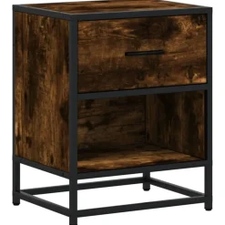 VIDAXL - Table de chevet chêne fumé 40x31x50 cm bois d'ingénierie