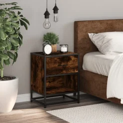 VIDAXL - Table de chevet chêne fumé 40x31x50 cm bois d'ingénierie