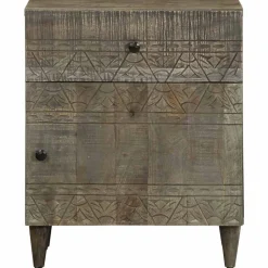 VIDAXL - Table de chevet gris clair 50x33x60 cm bois de manguier massif