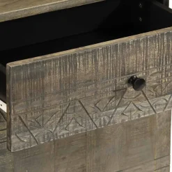 VIDAXL - Table de chevet gris clair 50x33x60 cm bois de manguier massif