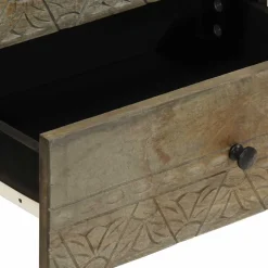 VIDAXL - Table de chevet gris clair 50x33x60 cm bois de manguier massif