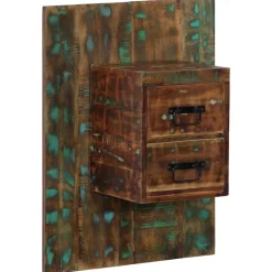 VIDAXL - Table de chevet multicolore 60x32x80 cm bois de récupération