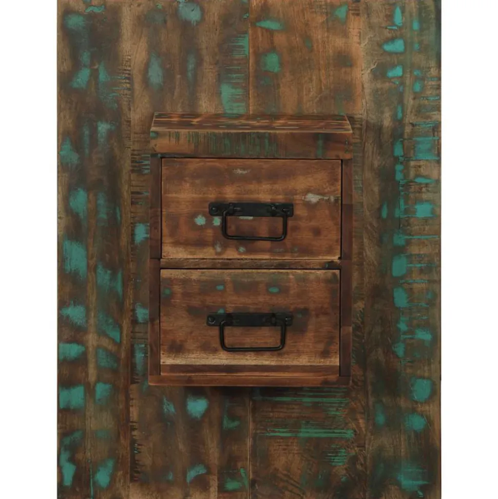 VIDAXL - Table de chevet multicolore 60x32x80 cm bois de récupération