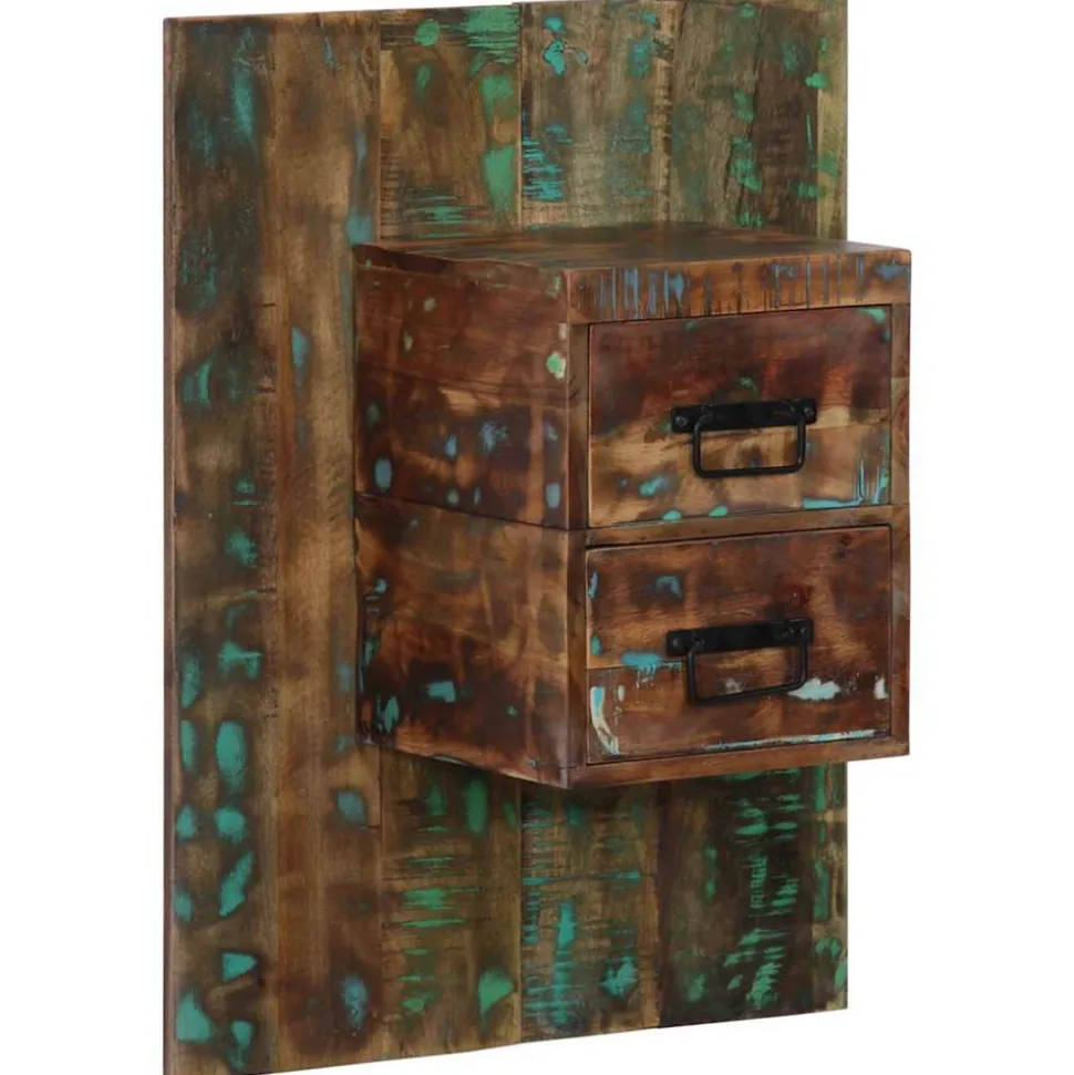 VIDAXL - Table de chevet multicolore 60x32x80 cm bois de récupération