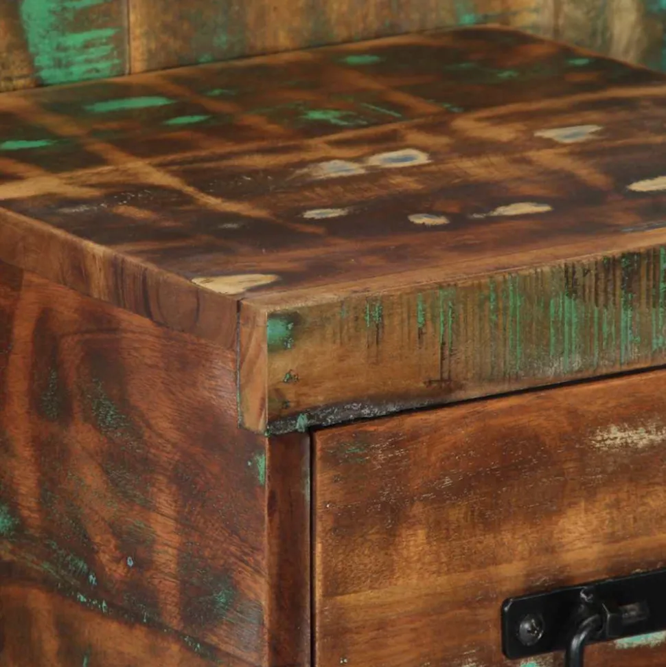 VIDAXL - Table de chevet multicolore 60x32x80 cm bois de récupération