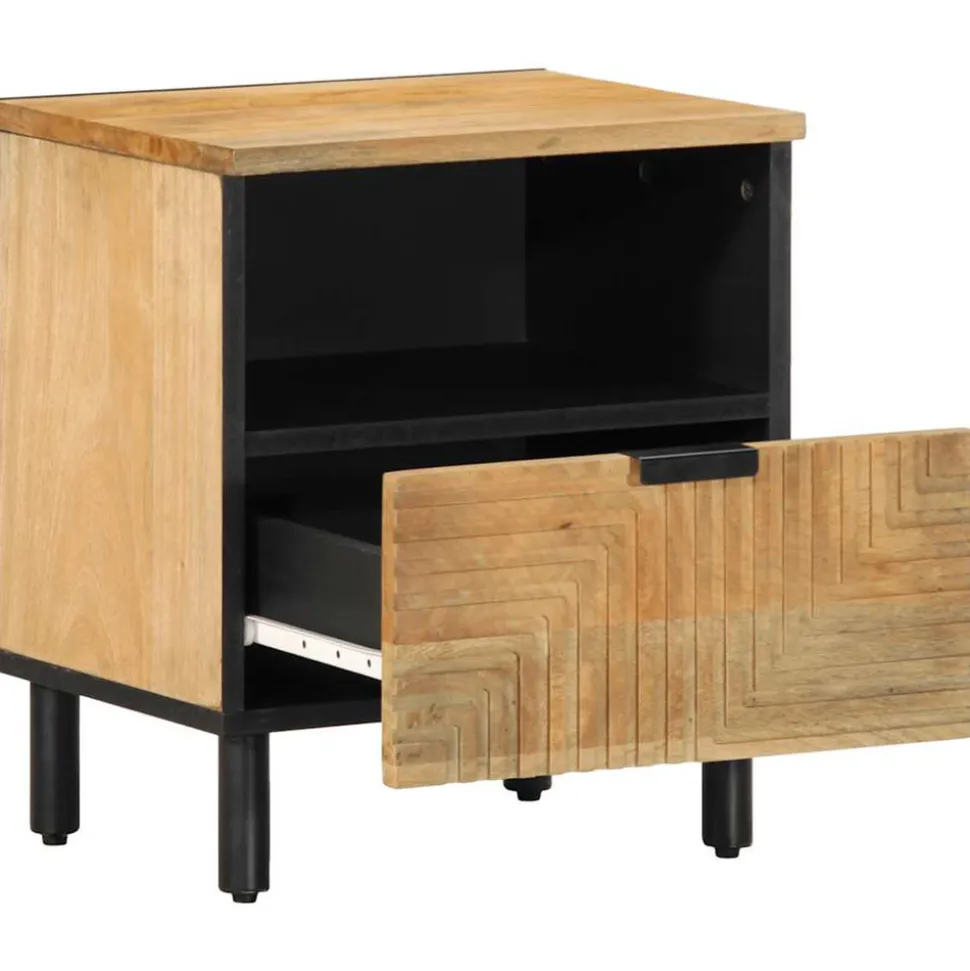 VIDAXL - Table de chevet marron 40x33x46 cm bois de manguier solide