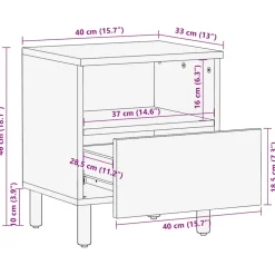 VIDAXL - Table de chevet marron 40x33x46 cm bois de manguier solide