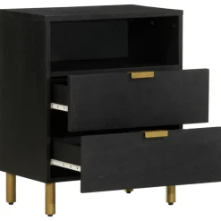 VIDAXL - Table de chevet noir 50x33x62 cm bois d'ingénierie