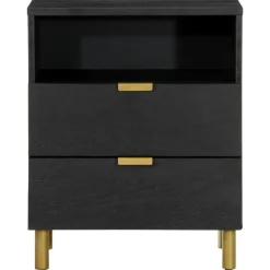 VIDAXL - Table de chevet noir 50x33x62 cm bois d'ingénierie