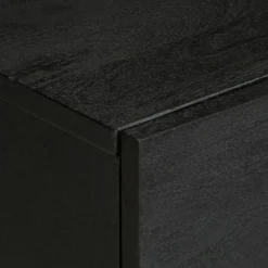 VIDAXL - Table de chevet noir 40x33x46 cm bois de manguier solide