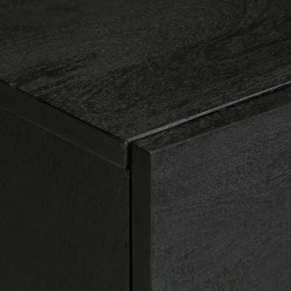 VIDAXL - Table de chevet noir 40x33x46 cm bois de manguier solide