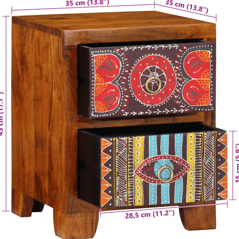 VIDAXL - Table de chevet 35x35x45 cm bois d acacia massif