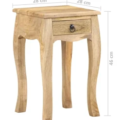 VIDAXL - Table de chevet 28x28x46 cm bois de manguier massif