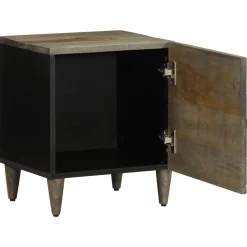 VIDAXL - Tables chevet 2 pcs gris clair 40x33x46 cm bois manguier solide