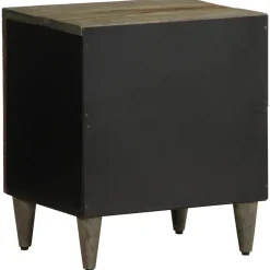 VIDAXL - Tables chevet 2 pcs gris clair 40x33x46 cm bois manguier solide