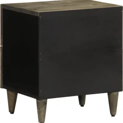 VIDAXL - Tables chevet 2 pcs gris clair 40x33x46 cm bois manguier solide