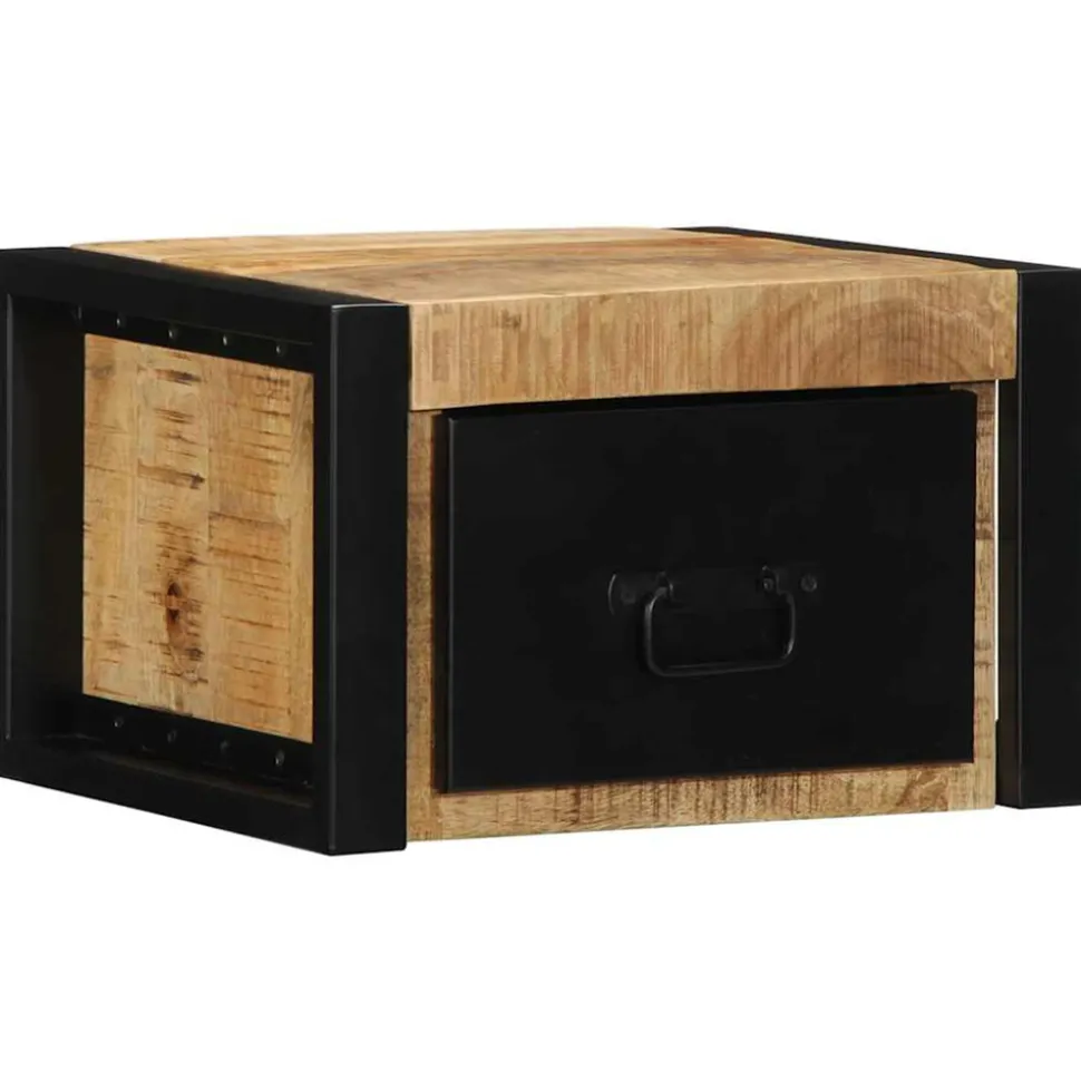 VIDAXL - Tables de chevet 2 pcs 40x35x25 cm bois de manguier massif brut