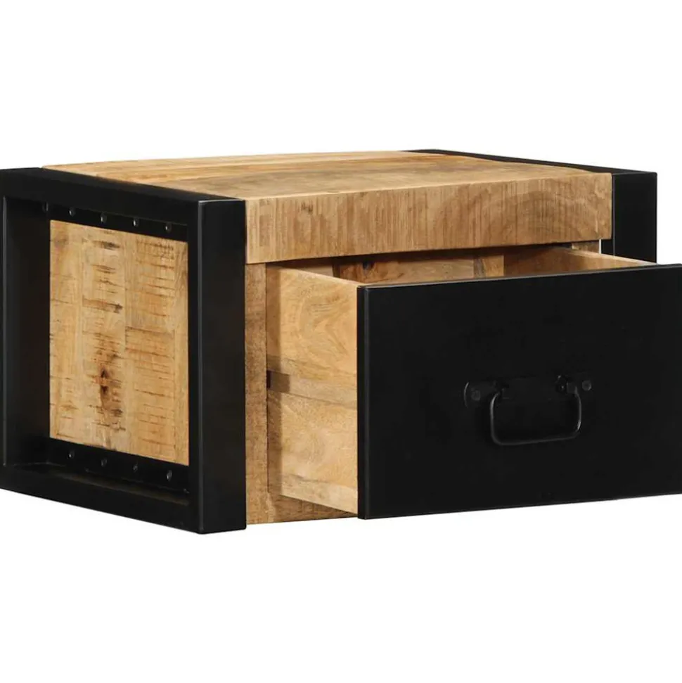 VIDAXL - Tables de chevet 2 pcs 40x35x25 cm bois de manguier massif brut