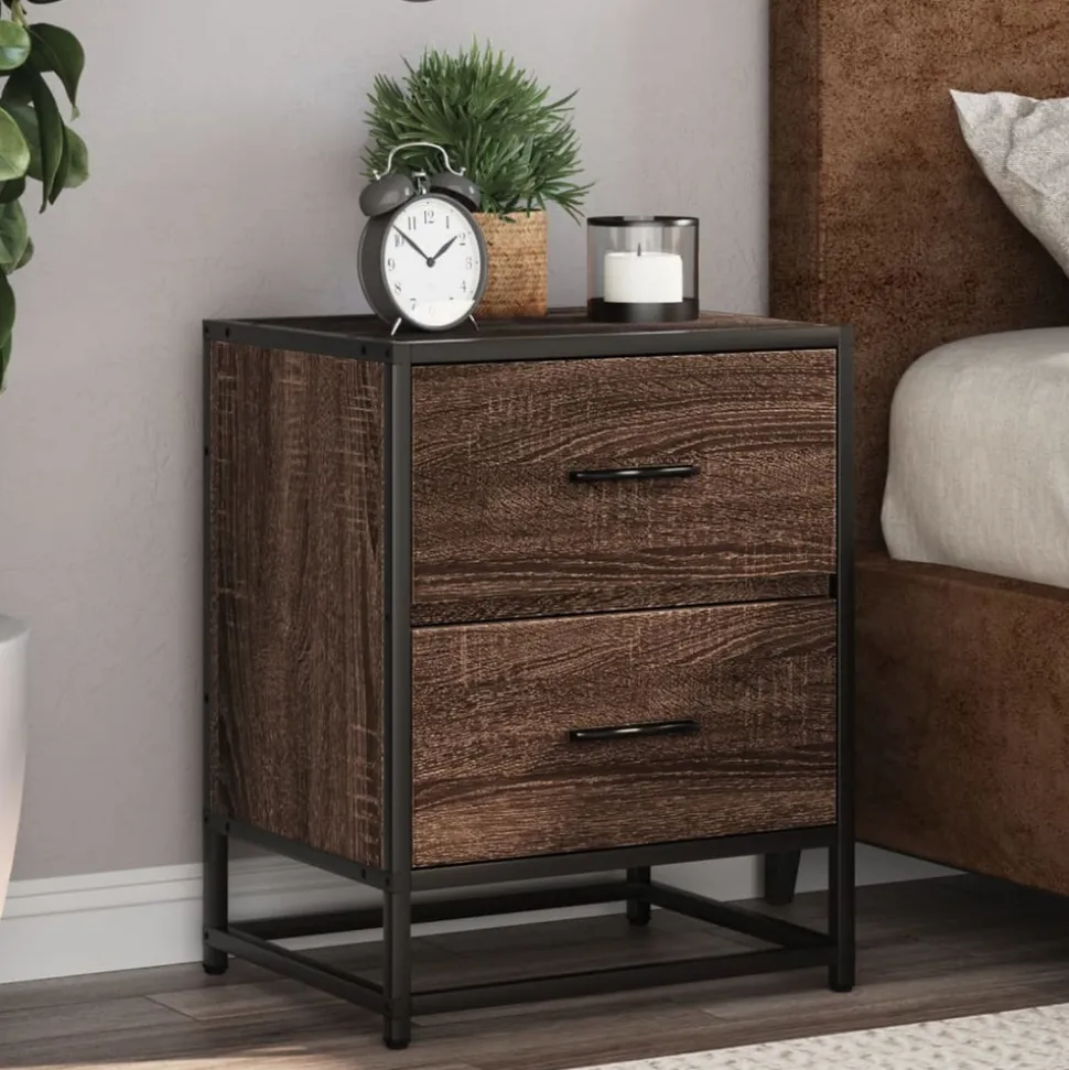 VIDAXL - Tables de chevet 2 pcs chêne marron 40x31x50 cm bois ingénierie