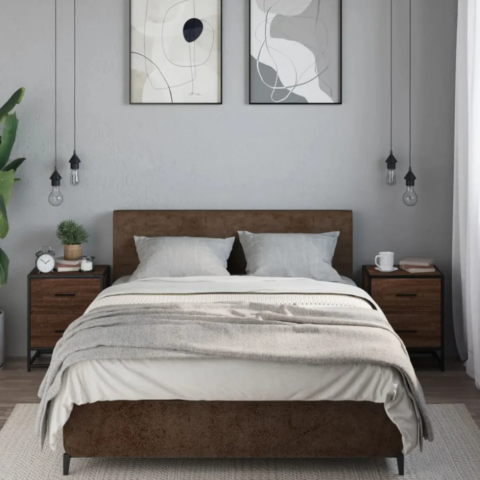 VIDAXL - Tables de chevet 2 pcs chêne marron 40x31x50 cm bois ingénierie