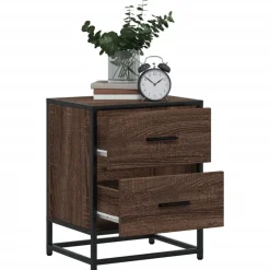 VIDAXL - Tables de chevet 2 pcs chêne marron 40x31x50 cm bois ingénierie