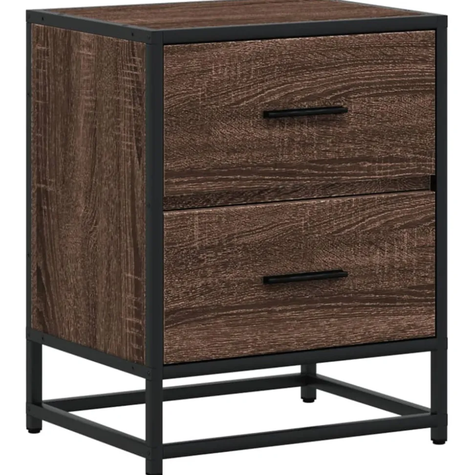 VIDAXL - Tables de chevet 2 pcs chêne marron 40x31x50 cm bois ingénierie