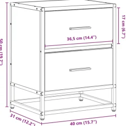 VIDAXL - Tables de chevet 2 pcs chêne marron 40x31x50 cm bois ingénierie