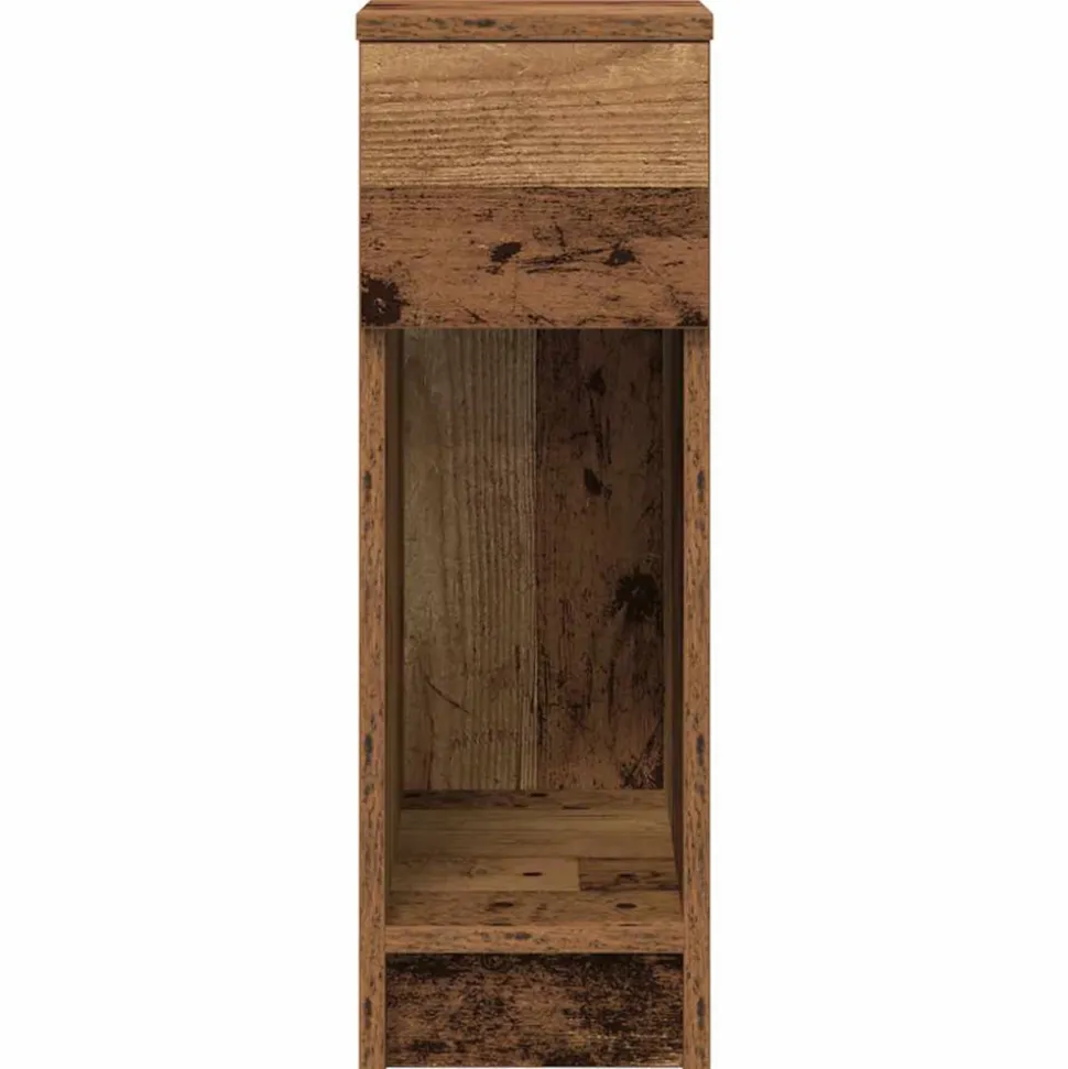 VIDAXL - Tables de chevet avec tiroir 2 pcs vieux bois 20x36x60 cm