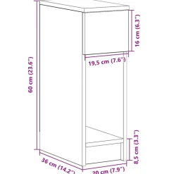 VIDAXL - Tables de chevet avec tiroir 2 pcs vieux bois 20x36x60 cm